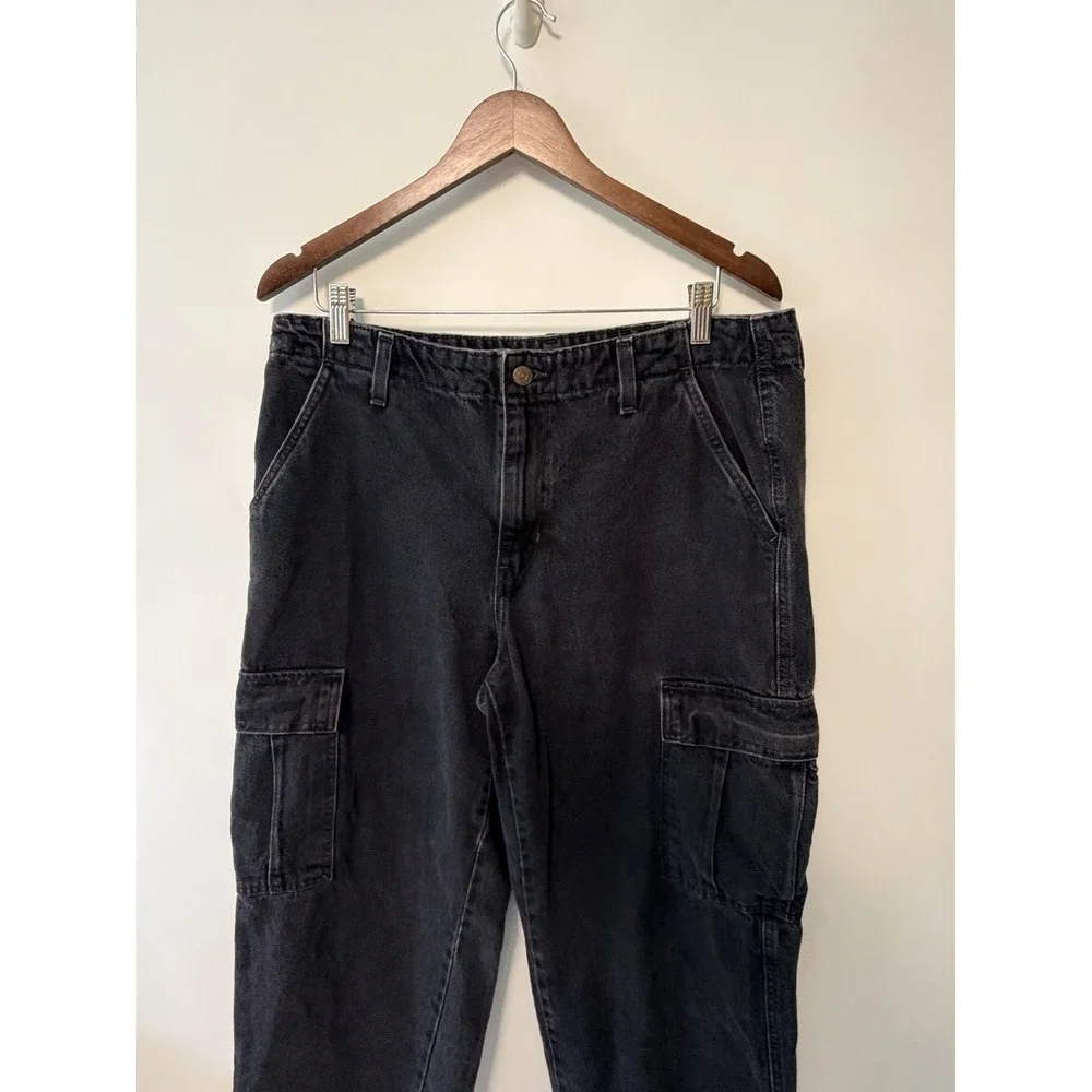 Levi's 94 Baggy Womens Cargo Pants Black Sz 31 Relaxed Utility Streetwear Grunge